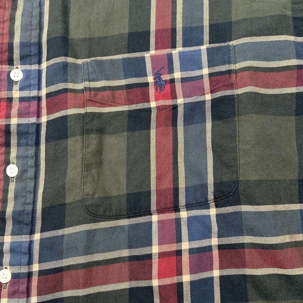 Ralph Lauren Blaire Shirt Mens XXL Green Blue Red Plaid Cotton Button Down - Picture 5 of 13